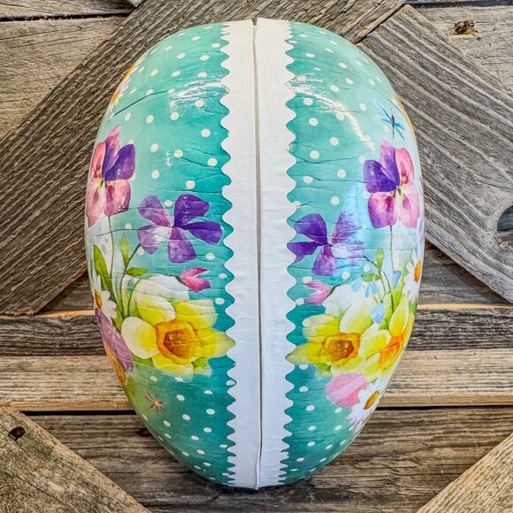 Beautiful Vintage German Nestler Paper Mache Easter Egg Candy Container-1970-7”H - Picture 3 of 8